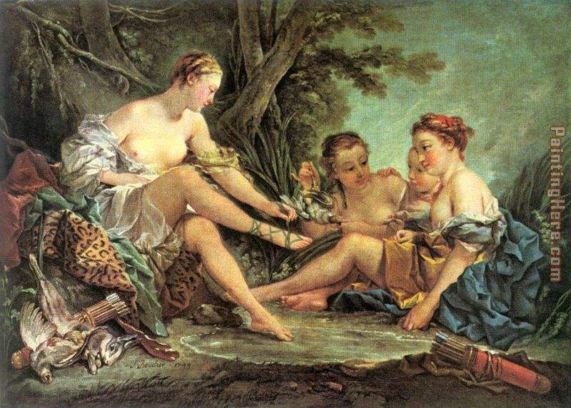 Diana's Return from the Hunt b painting - Francois Boucher Diana's Return from the Hunt b art painting